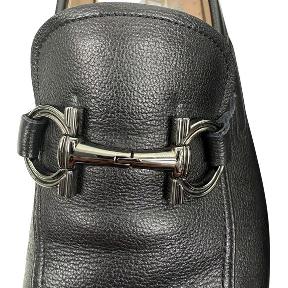 Salvatore Ferragamo Scarlet Gancini Double Bit Loafers Black Leather Size 9.5 main image 13